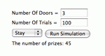 Screenshot of Generalized Monty Hall